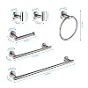 6 Piece Stainless Steel Bathroom Towel Rack Set Wall Mount - 2 of 4