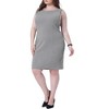 Agnes Orinda Women's Plus Size Office Club Classic Boat Neck Sleeveless Bodycon Dresses - 2 of 4