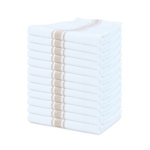 Sloppy Chef Herringbone Kitchen Towel (12 Pack), 15x25, 100% Cotton Tea Towel - 1 of 4