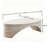 Sapphtopaz Modern Oval Coffee Table with Natural Marble Fiberglass Coffee Bar with Sturdy Base Center Table Home Decor for Living Room - 2 of 4