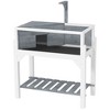PawHut Tortoise Habitat, Wooden Tortoise Enclosure with Storage Shelf, Clear Windows, Lamp Holder, Openable Top, Built-in Tray, Gray - 4 of 4