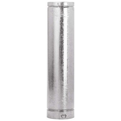 Selkirk 4" Diameter Round Type B Gas Chimney Vent Pipe 24" Length Silver, 104024