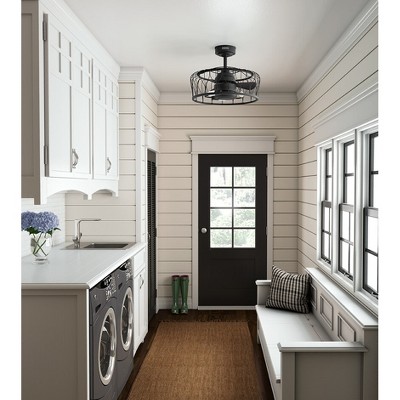 Matte Black 36" Ceiling Fan with LED Light and Remote