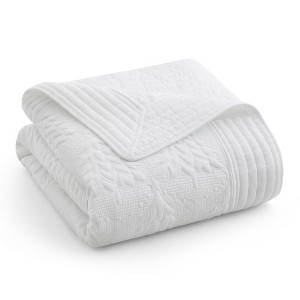 O Christmas White Tree Quilted Throw - Levtex Home - 1 of 4