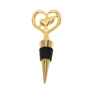 Unique Bargains Bottle Stoppers Zinc Alloy PTR Gold Tone Black 4.13"x1.57"x0.79" 1Pcs - 1 of 3
