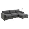 YOOCOZZ Sectional Sofa with Movable Storage Ottoman, Adjustable Phone Holder, Charging Ports, Armrest Storage Pockets - 3 of 4