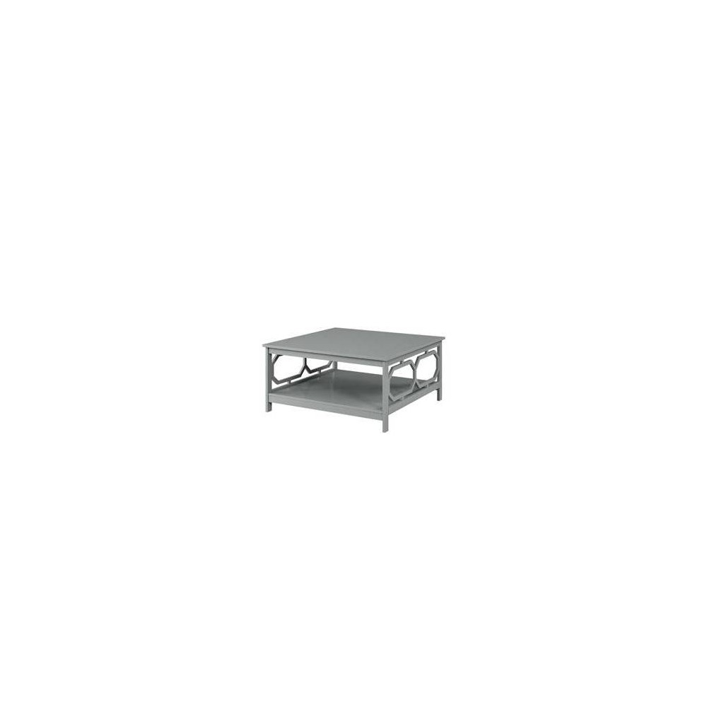 Photos - Coffee Table 36" Omega Square  with Shelf Gray - Breighton Home: Modern Liv