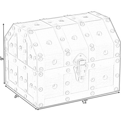 Dark Brown Wooden Pirate Chest with Brass Accents