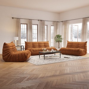 SYFERLORY Soft Beanbag Chair Set of 3£¬Fireside Bean Bag Lounger Memory Foam Chair For Home, Apartment Or Gaming Venue£¬Orange - 1 of 4