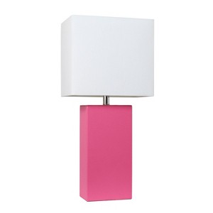 21" Monaco Avenue Modern Leather Table Lamp - Elegant Designs - 1 of 4