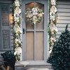 MOEPISY Pre-lit 6 feet Winter White Silver Christmas Garland Decor 20 LED Lights - 4 of 4
