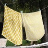 Bacati - Ikat Yellow/Gray Dots/Giraffe Swaddling Muslin Blankets set of 4 - 4 of 4