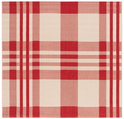 Courtyard Cy6201 Power Loomed Indoor/outdoor Area Rug - Red/bone - 7 ...