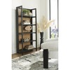 Signature Design by Ashley Abyard 5 Shelf Rattan Bookcase, Black - 2 of 4