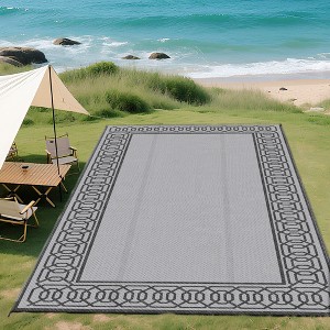 Outsunny RV Mat, Outdoor Patio Rug / Large Camping Carpet with Carrying Bag, Waterproof Plastic Straw, Reversible - 1 of 4