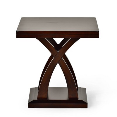 Jocelyn Espresso Square Wood End Table 24"