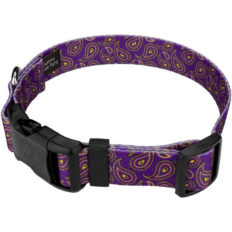 Country Brook Design Deluxe Purple Paisley Dog Collar - Made in The U.S.A., 5 of 7