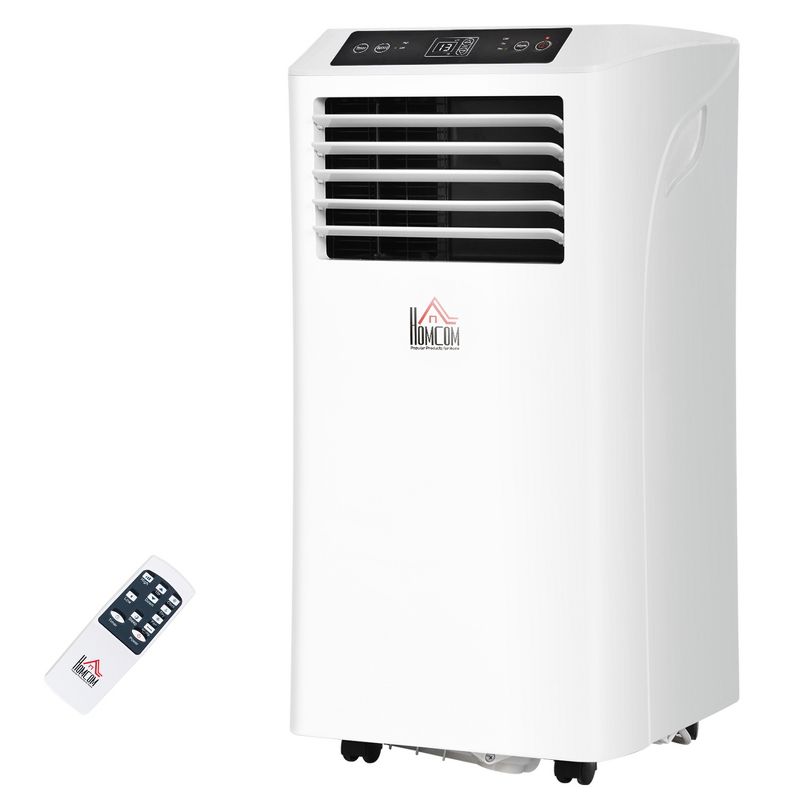 HOMCOM 8000 BTU Mobile Portable Air Conditioner with Cooling, Dehumidifier and Ventilating, 2 Speed Fans, 24-Hour Timer for Home Office, White, 4 of 7