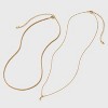 14K Gold Dipped Cubic Zirconia Initial Necklace Set 2pc - A New Day™ Gold - 2 of 3