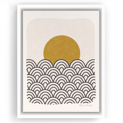 Americanflat - 12x16 Floating Canvas White - Sun Waves Ochre Black By ...