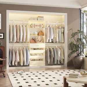 Aheaplus 96'' Closet System with 4 Drawers and Shelves - 1 of 4