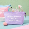 6 Pack Small Cosmetic Canvas Makeup Bags for Women with Zipper, 3 Colors and Designs (8 x 4 x 6 In) - 2 of 4