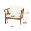 Christopher Knight Home Ted Outdoor 4 Piece Acacia Wood Chat Set with Cushions and Slatted Coffee Table - 4 of 4