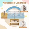 Karl Home Kids Wood Rectangle Outdoor Picnic Table and Bench with Umbrella and Cushion - 4 of 4