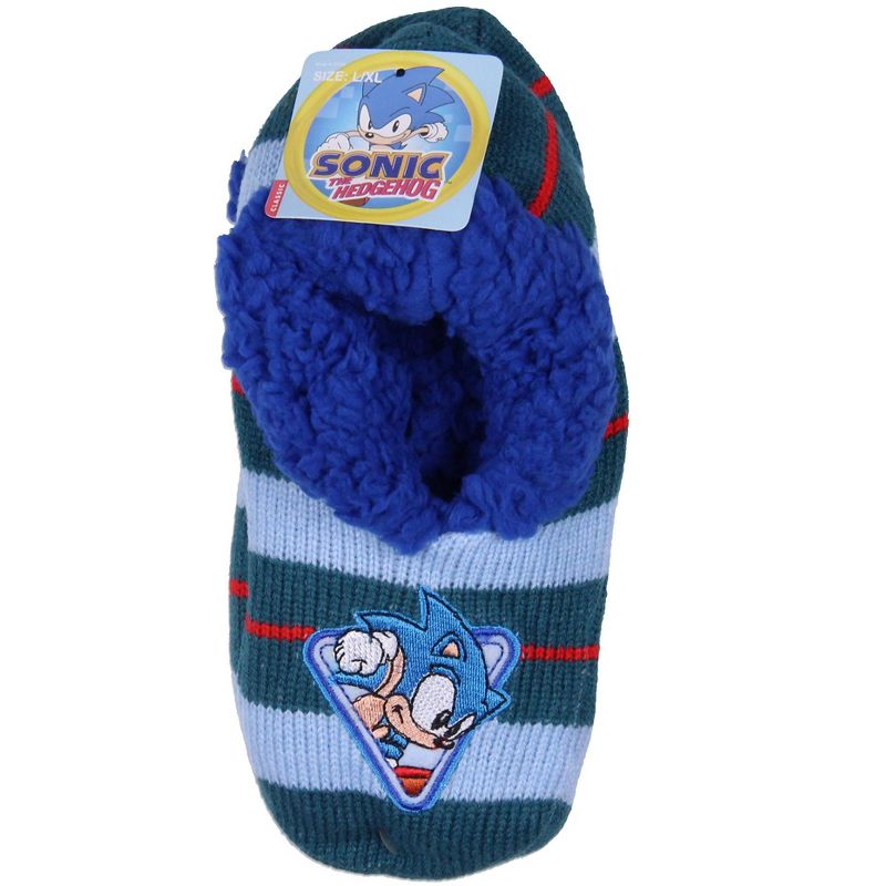 Sonic The Hedgehog Boys' Plush-Lined Non-Slip Slipper Socks, 4 of 6