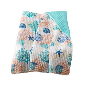 Montego Accessory Throw Blanket Aqua 50" x 60" by Greenland Home Fashions - 1 of 4
