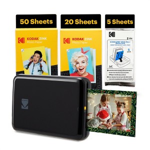 Kodak Step Mobile Instant Photo Printer 2x3" & Zink Photo Paper (75 Sheets) Bundle - 1 of 4
