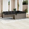 vidaXL 11 Piece Patio Sofa Set with Cushions Poly Rattan - Gray With Table - 2 of 4