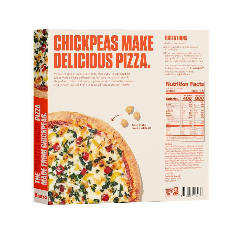 Banza Chickpea Gluten Free Protein Veggie Frozen Pizza - 11.7oz, 3 of 9