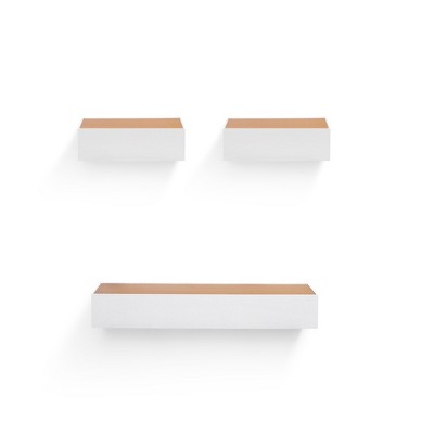 Dsvimoy Planter Stands and Holders Planter Stands Shelf with Invisible Brackets for Home Storage, Beige, 27"*7"*6"