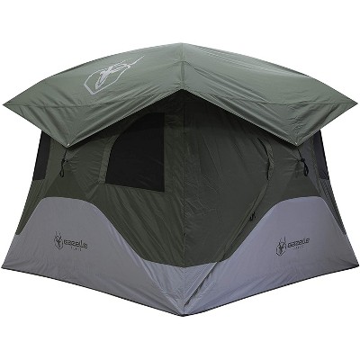 Gazelle T4 4 Person 94" x 94" Family Instant Pop Up Camping Hub Tent w/ Setup Gear, Green