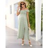 LXT-Women's Off Shoulder Maternity  Split A-Line Maxi Dresss - 3 of 4