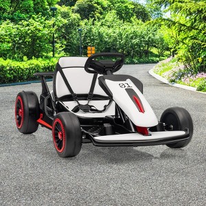 24V Kids Go Kart, Powerful Drift Kart with Dual 150W Motors, High Speed Electric Outdoor Ride On Toy, Battery Powered Ride On Racing Car with Music - 1 of 4
