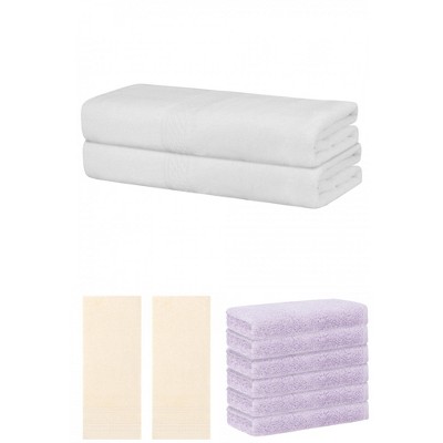 REGALWOVEN Striped Soft Absorbent Bathroom Cotton Towel Set 3 Pcs