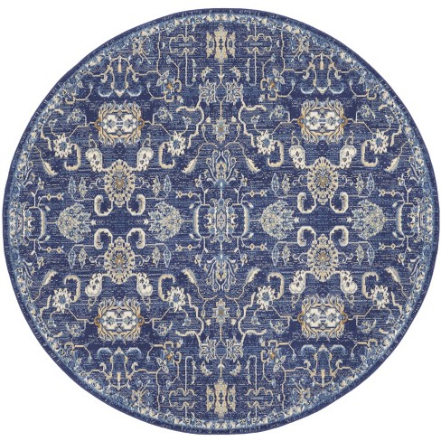 Nourison Grafix Grf24 Indoor Area Rug - Navy 8' Rnd : Target