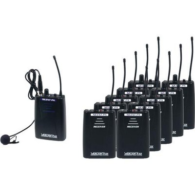  VocoPro SilentPA-TOUR10 16 Channel UHF Wireless Audio Broadcast System, Includes Bodypack Transmitter, 10x Bodypack Receivers and Lavalier Microphone 