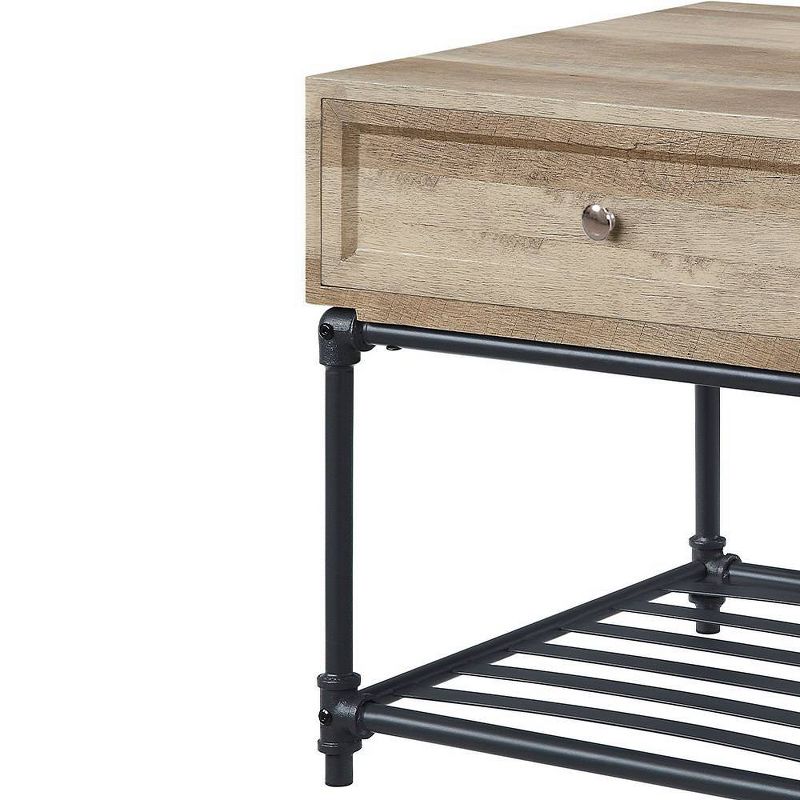 Brantley 22&#34; Drawer and 1 Tier Shelf Accent Tables Oak and Sandy Black - Acme Furniture, 6 of 9