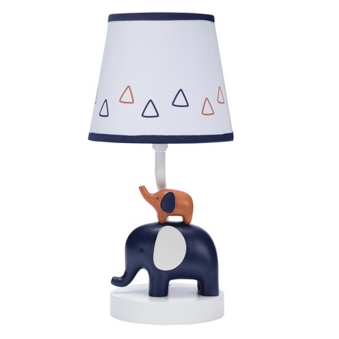 Lambs & Ivy Playful Elephant Blue/White Nursery Lamp with Shade and Light Bulb - image 1 of 4