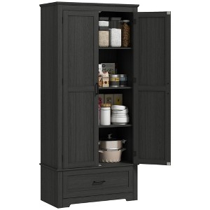 HOMCOM 69" Tall Farmhouse Kitchen Pantry Storage Cabinet with Drawer and Adjustable Shelves - 1 of 4