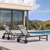 PURPLE LEAF Outdoor Lounge Chair Set Aluminum Patio Chaise Lounger with Side Table and Pillow for Outside Pool Beach Sunbathing Tanning Recliner - 2 of 4