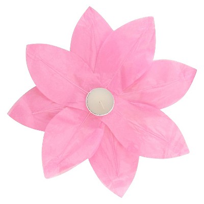  6ct Floating Lotus Paper Lantern Pink 