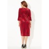 Catherines Women's Plus Size Anywear Velvet Burnout Bell Sleeve Dress - 3 of 4