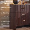 Fluted Nightstand with Charging Station, 31.7" Wide End Table with 3 Drawers, Wood Dresser for Bedroom, Night Stand for Living Room - 4 of 4