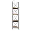 Monarch Specialties Bookshelf Bookcase Etagere Corner 4 Tier 60InchH Office Bedroom Metal Laminate Brown Black Contemporary Modern - 3 of 4