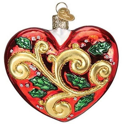 Hand-Painted Glass Heart Tree Topper Ornament, First Christmas 2021