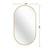 FONTOI Oval Mirrors, Metal Framed Mirror, Dressing Mirror for Bathroom Living Room Bedroom, Gold, 20"*1.1"*28" - 3 of 4